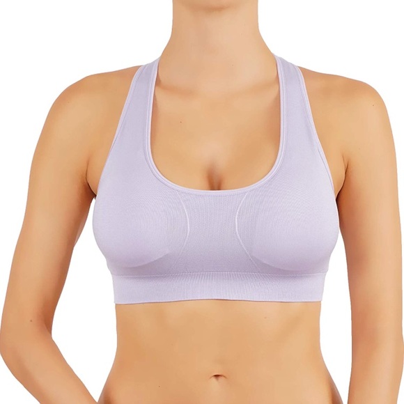 Stylish T-Back design Sports Bra in lavender - Picture 3 of 3